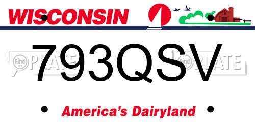 793QSV Wisconsin License Plate