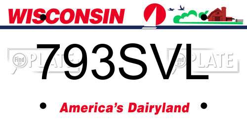 793SVL Wisconsin License Plate