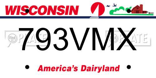 793VMX Wisconsin License Plate