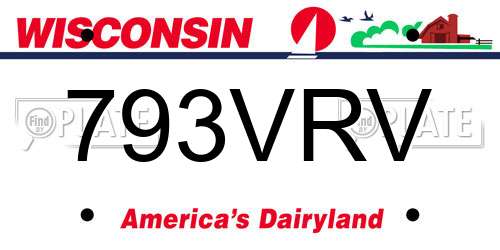 793VRV Wisconsin License Plate
