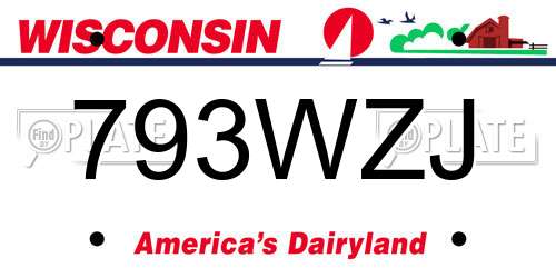 793WZJ Wisconsin License Plate