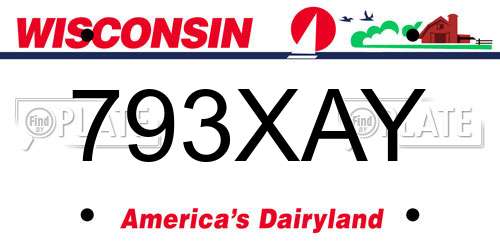 793XAY Wisconsin License Plate