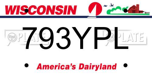 793YPL Wisconsin License Plate