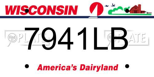 7941LB Wisconsin License Plate