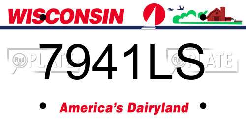7941LS Wisconsin License Plate