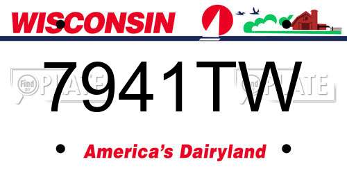 7941TW Wisconsin License Plate