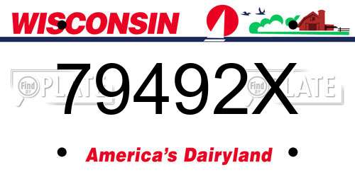 79492X Wisconsin License Plate