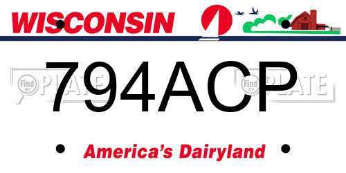 794ACP Wisconsin License Plate