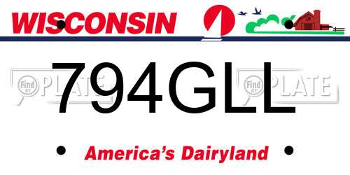 794GLL Wisconsin License Plate