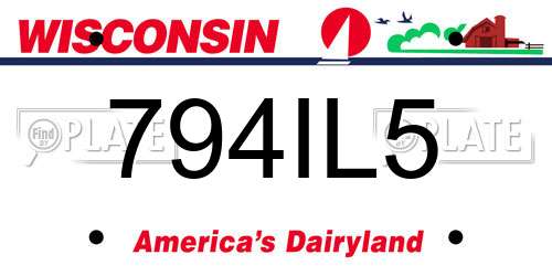 794IL5 Wisconsin License Plate