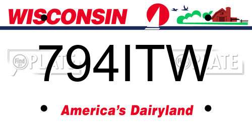 794ITW Wisconsin License Plate