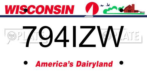 794IZW Wisconsin License Plate