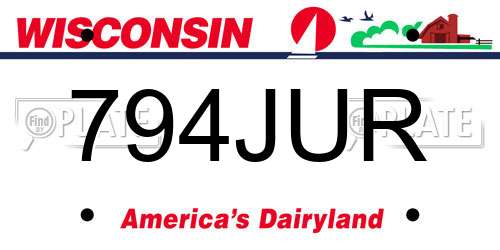 794JUR Wisconsin License Plate