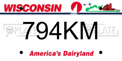 794KM Wisconsin License Plate