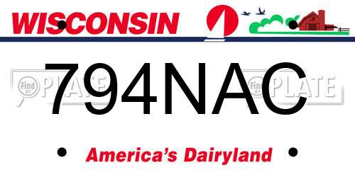 794NAC Wisconsin License Plate