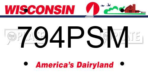 794PSM Wisconsin License Plate