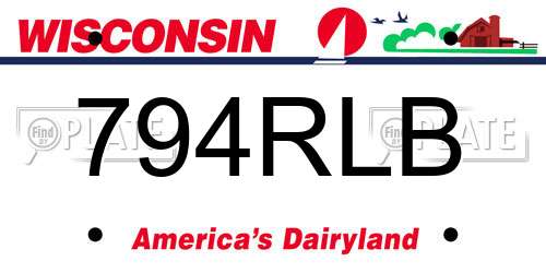 794RLB Wisconsin License Plate