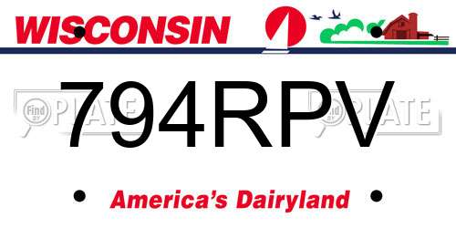 794RPV Wisconsin License Plate