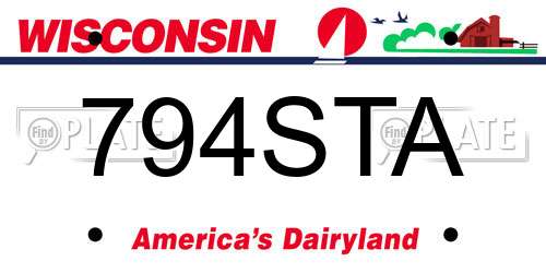794STA Wisconsin License Plate