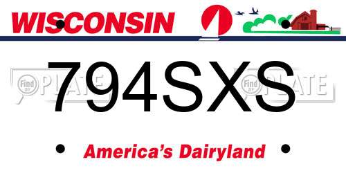 794SXS Wisconsin License Plate