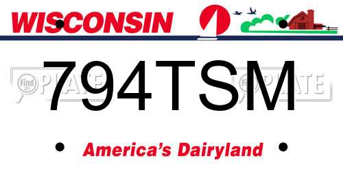 794TSM Wisconsin License Plate