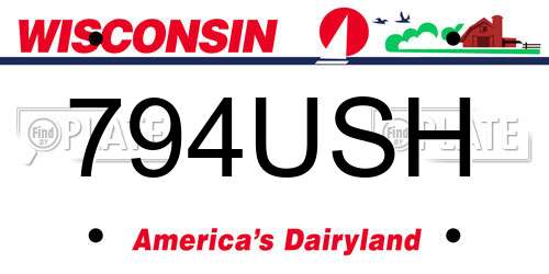 794USH Wisconsin License Plate