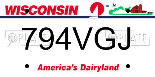 794VGJ Wisconsin License Plate