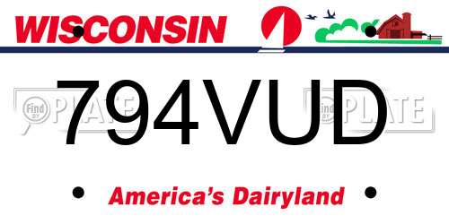 794VUD Wisconsin License Plate