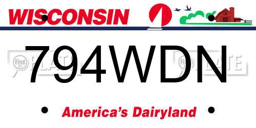 794WDN Wisconsin License Plate