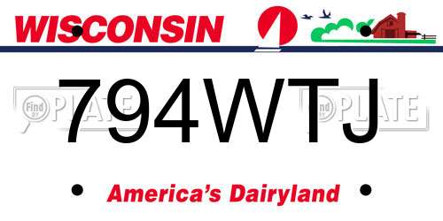 794WTJ Wisconsin License Plate