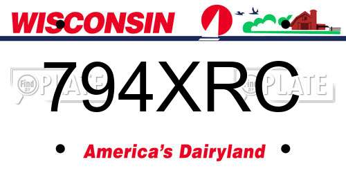 794XRC Wisconsin License Plate