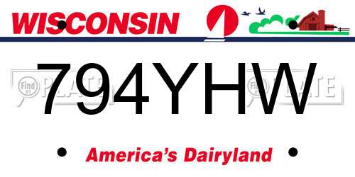 794YHW Wisconsin License Plate