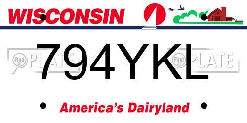 794YKL Wisconsin License Plate