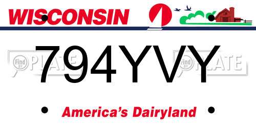 794YVY Wisconsin License Plate