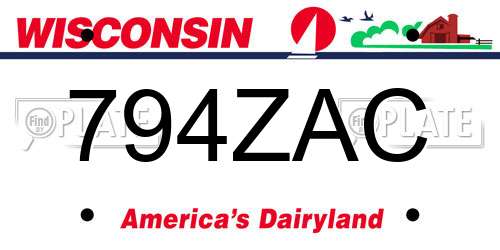 794ZAC Wisconsin License Plate