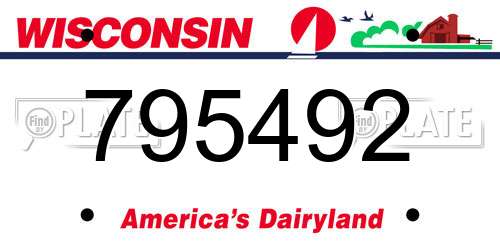 795492 Wisconsin License Plate