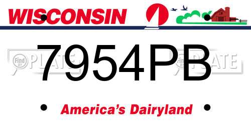 7954PB Wisconsin License Plate