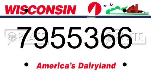 7955366 Wisconsin License Plate