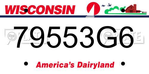 79553G6 Wisconsin License Plate