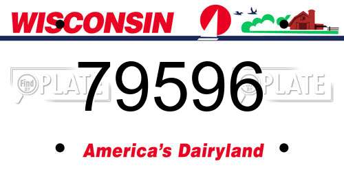 79596 Wisconsin License Plate