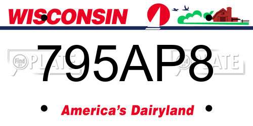 795AP8 Wisconsin License Plate