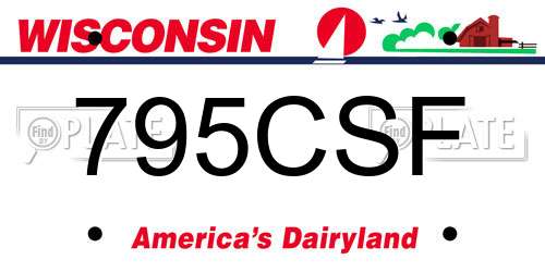 795CSF Wisconsin License Plate