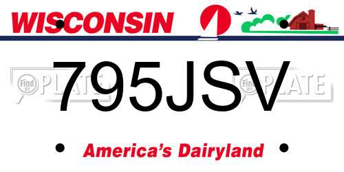 795JSV Wisconsin License Plate