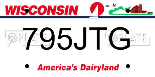 795JTG Wisconsin License Plate