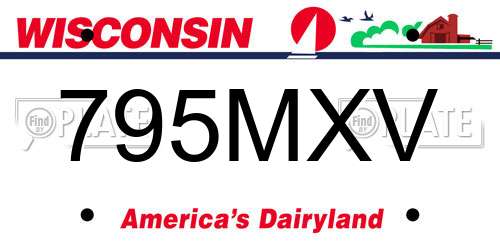 795MXV Wisconsin License Plate
