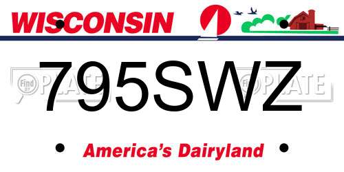 795SWZ Wisconsin License Plate