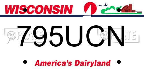 795UCN Wisconsin License Plate