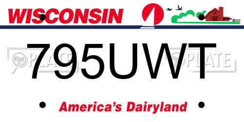 795UWT Wisconsin License Plate