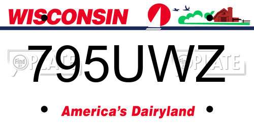 795UWZ Wisconsin License Plate