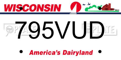 795VUD Wisconsin License Plate